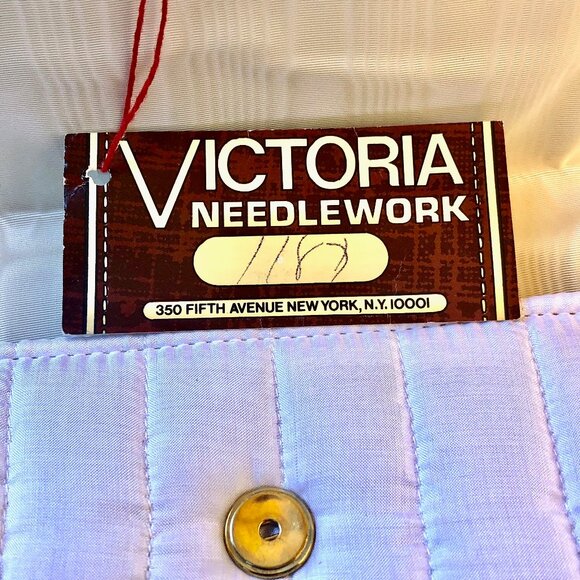 Victoria Needlework Vintage 70's White Quilted Clutch Bag New - Picture 8 of 14